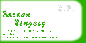 marton mingesz business card